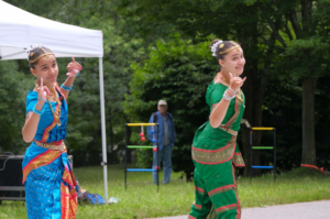 Students from Triveni Dance perform Indian classical dance for viewers. Photo by Ashley D’Souza.